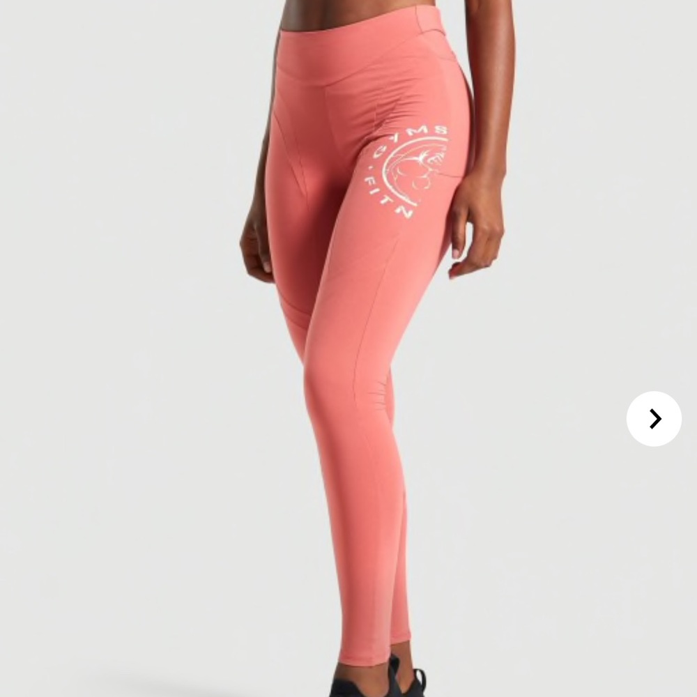 GYMSHARK LEGACY FITNESS PANEL LEGGINGS - brick red